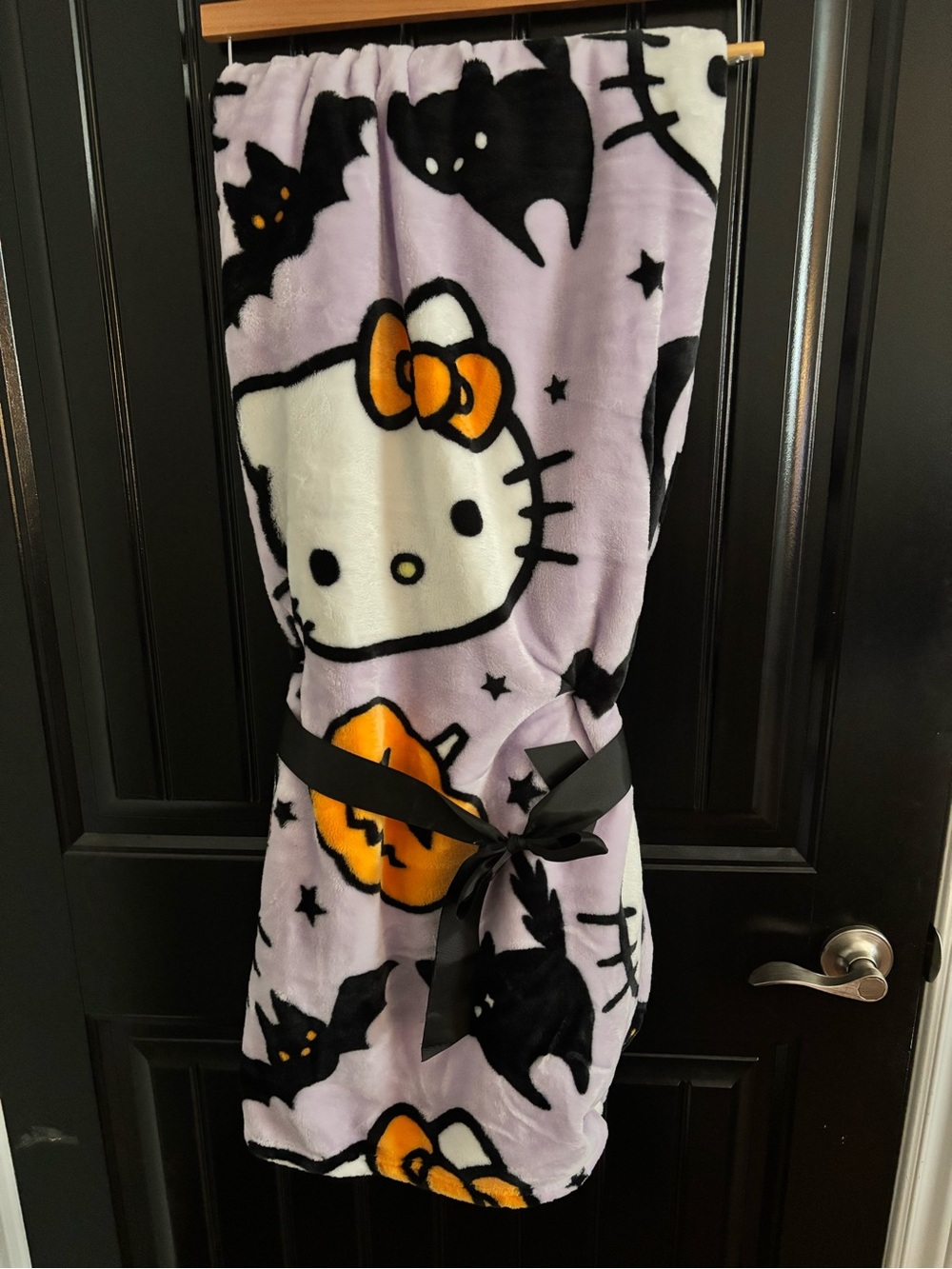 Hello Kitty Lavender and Orange Halloween Blanket